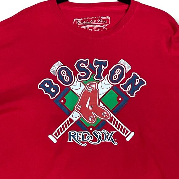 Mitchell & Ness Boston Red Sox Mens XL T-Shirt Cooperstown MLB Genuine Baseball - Picture 6 of 12